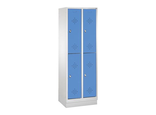 Garderobeskap, dobbelt Lys blå, 4 dører (2x2)